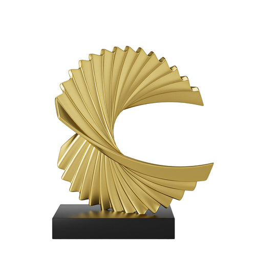 Paytonture Gold Shelf Decor Accents Ocean Wave Statue Modern Abstract Art Decor Resin Statue Gold Home Decor Abstract Statues Office Desk Decor Shelf Decor Accents for Men