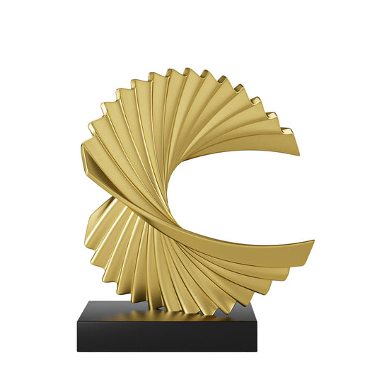 Paytonture Gold Shelf Decor Accents Ocean Wave Statue Modern Abstract Art Decor Resin Statue Gold Home Decor Abstract Statues Office Desk Decor Shelf Decor Accents for Men